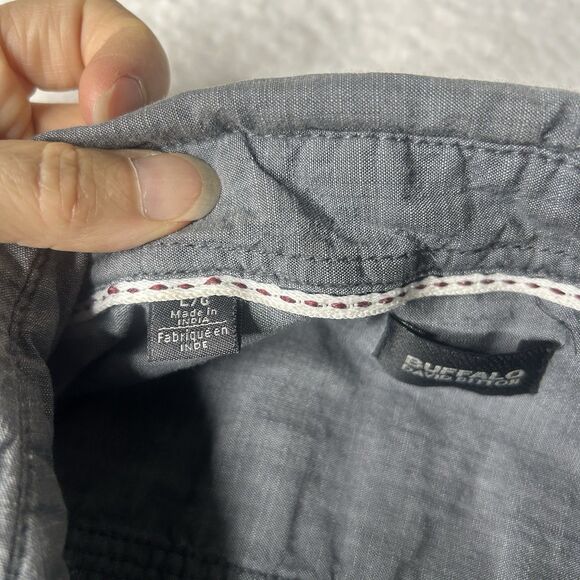 Buffalo David Bitton Short Sleeve Shirt Grey L Casual Button - Picture 4 of 7